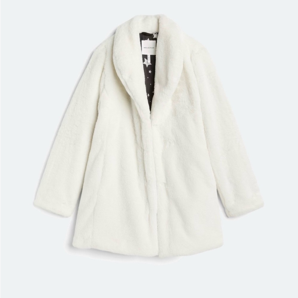 🤍🪩 Luxe Faux Fur Coat – Like New